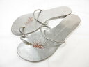 【ジュゼッペザノッティ Giuseppe Zanotti】 レザー ビジュー装飾 サンダル 婦人靴 (レディース) size39 シルバー系 ◯30LZ4822...