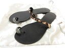 【ジュゼッペザノッティ Giuseppe Zanotti】 ハラコ レオパード柄 サンダル 靴 (レディース) size38.5 黒×ベージュ×茶 ◯30LZ4...