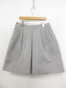 超美品【プラダ PRADA】 シルク混 プリーツデザイン 凸凹生地スカート (レディース) size42 グレー系 イタリア製◯35LF3806◯ 【中古】