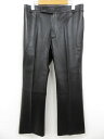 未使用 希少【dunhill ダンヒル】 最高級 羊革 ラムレザー ブーツカットパンツ (メンズ) size46R 本革 ブラック イタリア製 ◯33MPA32...