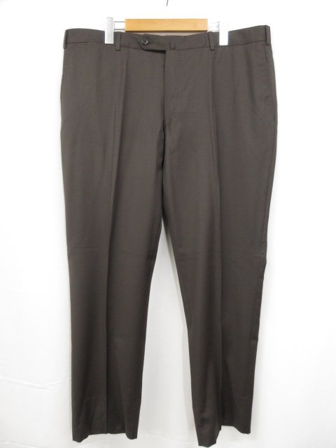 未使用【Ermenegildo Zegna エルメネジルドゼニア】 ウールスラックス パンツ (メンズ) size58 暗めのブラウン系 75SB12 ◯33MPA3211◯ 【中古】