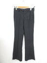 超美品【プラダ PRADA】 織柄 ブーツカット ウールスラックス パンツ (レディース) size38 ダークグレー系 イタリア製 ◯33LP2546◯【中古...