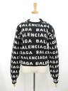 未使用【バレンシアガ BALENCIAGA】JP57 2023 01582 クロップド丈 レタリングロゴ ニット セーター(レディース)XS 黒×白 伊製◯17...