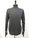 超美品【ザノーネ ZANONE】コットン100% タートルネック 長袖ハイゲージニット (メンズ) size50 ミディアムグレージュ系 伊製◯35MN5710...