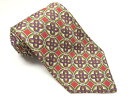 【ポールスミス Paul Smith ACCESSORIES】 総柄 プリント シルク 絹 ネクタイ (メンズ) レッド系 英国製 ◯27KSM1784 【中古...