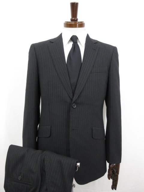 超美品【ポールスミス Paul Smith 】MK.103003 MD.1439MSP ドーメル生地 2ボタン スーツ (メンズ) L2 グレー系 ストライプ柄 ◯32RMS0985○ 【中古】
