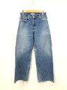 未使用【リーバイス リダン Levi's RE/DONE】 ダメージ加工 デニム ワイドパンツ (レディース) size27 インディゴブルー系 ◯33LP25...