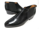 美品 【エンツォボナフェ Enzo Bonafe】 LAUORAIE A MANO サイドゴア ミドルカットブーツ 靴 (メンズ) size6 ブラック ◯30...