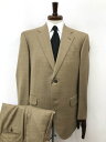 極美品【ランバンコレクション】 ウール100% シングル2Bスーツ (メンズ) sizeR48-45/88 ライトブラウン系 288-807 330 ◯33RM...