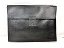 未使用【エルメネジルドゼニア Ermenegildo Zegna】シュリンクレザー セカンドバッグ クラッチ 2WAYブリーフバッグ (メンズ) 黒 ◯5HT2886 【中古】(4)