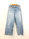 美品【リーバイス リダン Levi's RE/DONE】 ダメージ加工 ワイドデニムパンツ (レディース) size28 インディゴブルー RN#146770 ...