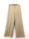 極美品【バーニーズニューヨーク BARNEYS NEWYORK】 スリット入り ワイドパンツ スラックス (レディース) 36 ベージュ 2110128◯33L...