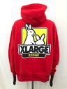 極美品【XLARGE エクストララージ】FR2 エフアールツー 肉厚 裏起毛 コラボパーカー スウェット (メンズ) sizeM レッド系 ◯17MT5694◯...