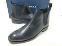 超美品 【コールハーン COLE HAAN】 C29914 レザー プレーントゥ サイドゴアブーツ 紳士靴 (メンズ) size8D ブラック ◯30MZA73...
