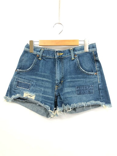 超美品【Lee×Cher リー×シェル】 ダメージ加工×ウォッシュ加工 ショートデニムパンツ (レディース) sizeM ブルー系 97422◯33LP2600 【中古】 超美品【Lee×Cher リー×シェル】 ダメージ加工×ウォッシュ加工 ショートデニムパンツ (レディース) sizeM ブルー系 97422◯33LP2600 【中古】