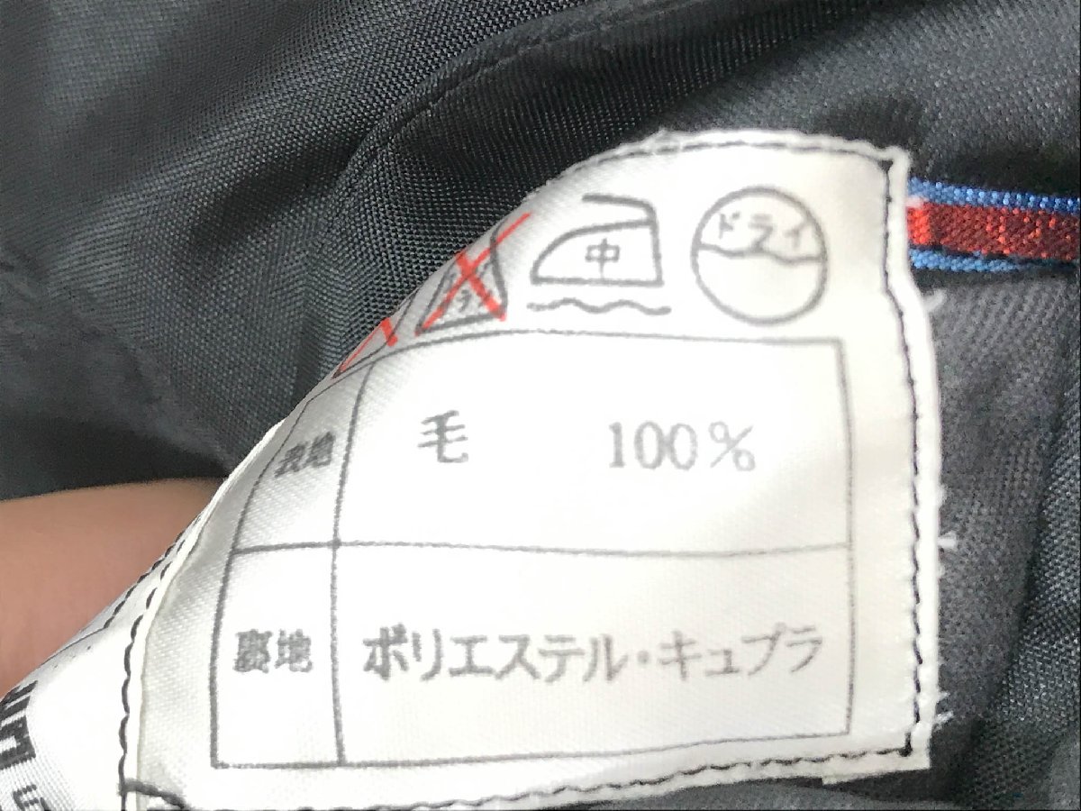 超美品【セイブ Seibu 西武】ピークドラペル ダブル4ボタン オーダースーツ (メンズ) 50～52相当 ブラック 黒無地 冠婚葬祭◯32RMS1079◯　【中古】