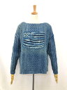 極美品【POLO RALPH LAUREN ポロラルフローレン】星条旗 ケーブル編み 色褪せ加工 長袖ニット (レディース) sizeS ブルー系 ◯35LN5...