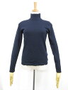 超美品【ポールカ PAULE KA】 ウール100% ハイネック ニット (レディース) sizeM ネイビー×ブルー系 ◯33LN5660◯ 【中古】