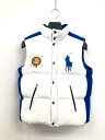 極美品【ポロラルフローレン POLO RALPH LAUREN】デカポニー刺繍 ダウンベスト ジレ (メンズ/キッズ) L ホワイト×ブルー系 ◯17MB456...