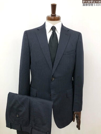 【ポールスチュアート Paul Stuart】ストライプ柄 シングル2ボタン スーツ (メンズ) size48R ネイビー系 J1H65-617-29 ◯33RMS1131◯ 【中古】 【ポールスチュアート Paul Stuart】ストライプ柄 シングル2ボタン スーツ (メンズ) size48R ネイビー系 J1H65-617-29 ◯33RMS1131◯ 【中古】