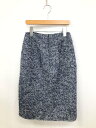ほぼ未使用【Paule Ka ポールカ】モヘア×シルク混 織柄 起毛生地 タイトスカート (レディース) size36 ネイビー系 ◯17LF3843◯ 【中古...