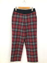 超美品【HOMES' UNDERWEAR ホームズアンダーウェア】 700041-437 OMF74 チェック柄 起毛パンツ (レディース) size2 レッド...