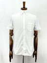 美品【Aquascutum アクアスキュータム】コットン100% 織柄 ボタンダウン 半袖シャツ (メンズ) sizeM ホワイト ◯35MK4987◯ 【中古】(4)