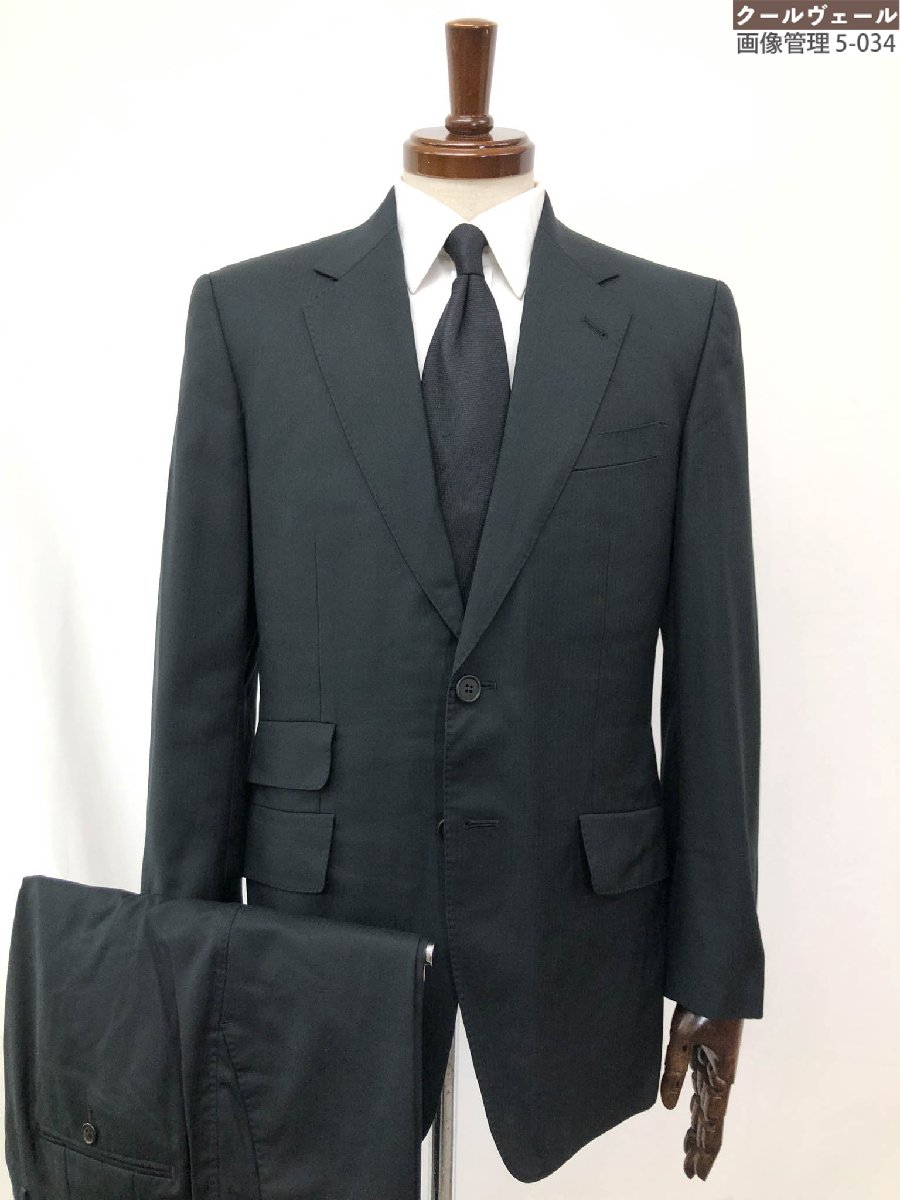 【Paul Smith LONDON ポールスミスロンドン】 PL-ST-44874 シングル2Bスーツ (メンズ) sizeL ブラック ストライプ織柄 ◯33RMS1214◯ 【中古】