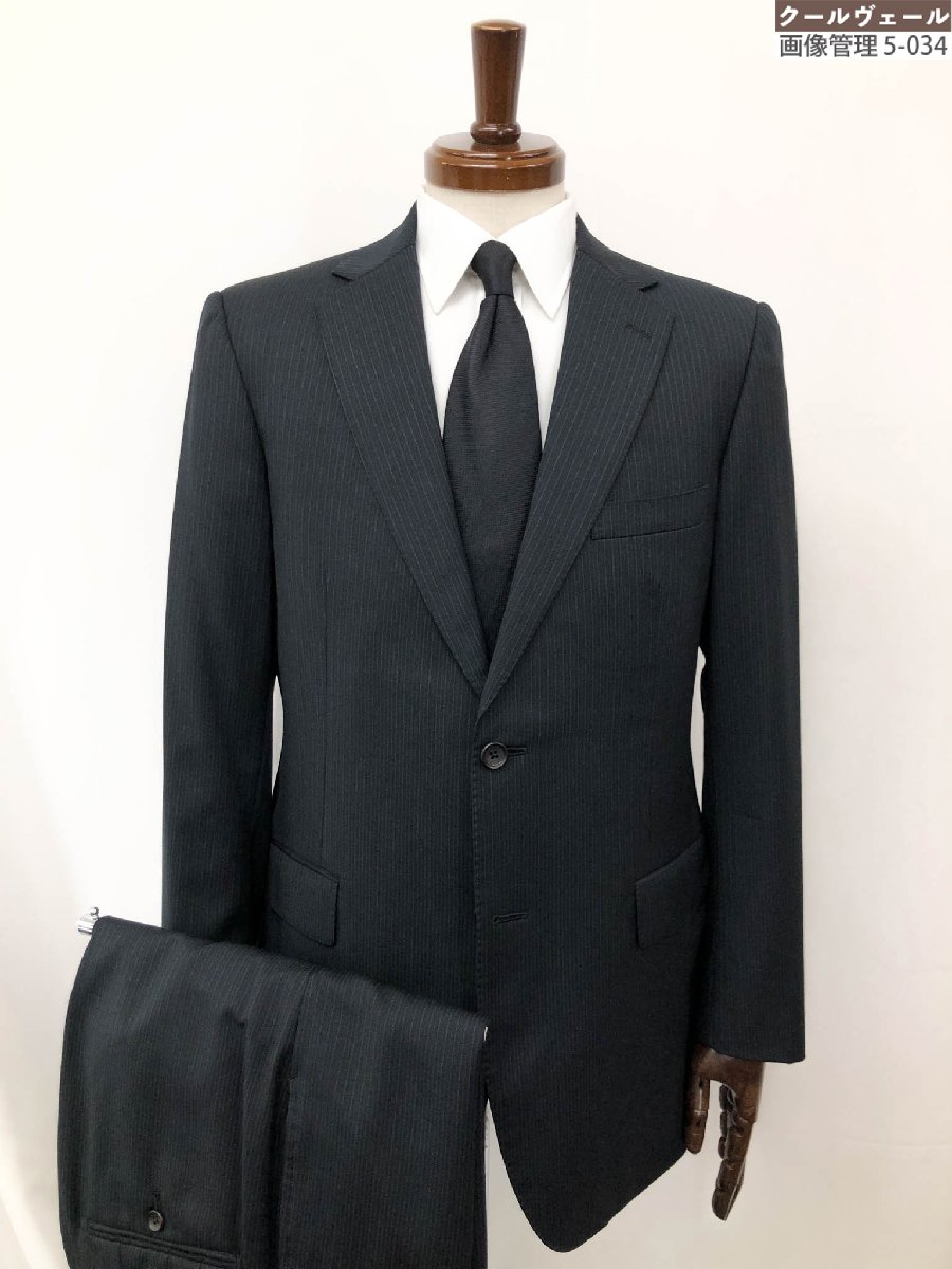 【MACKINTOSH LONDON マッキントッシュロンドン】 シングル2ボタンスーツ (メンズ) sizeA6 黒系 ストライプ織柄 G1H01-252-09◯33RMS1205◯ 【中古】