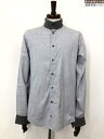 超美品【GIORGIO ARMANI ジョルジオアルマーニ】コットン100% スタンドカラー 長袖シャツ(メンズ) size40 グレー系 伊製 ◯35MK5138◯ 【中古】(4)