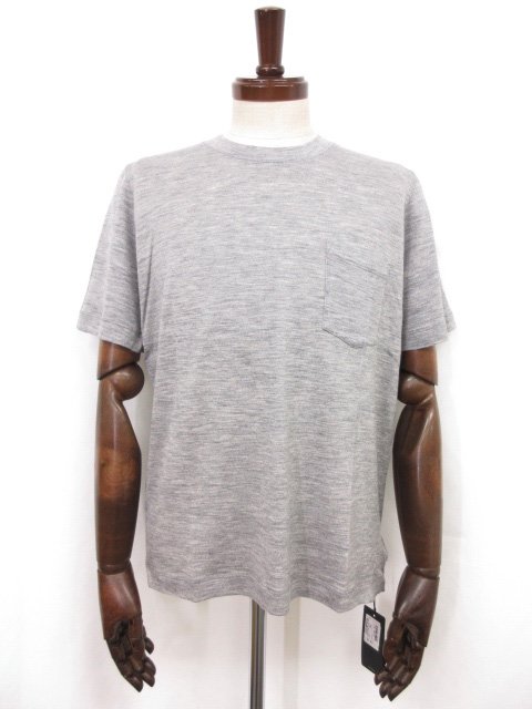 未使用【ザノーネ ZANONE】812430 ZM211 Z4872 定価29700円 ウール100% 半袖カットソー ニットソー (メンズ) size50 グレー◯10ZZN0730◯ 【中古】