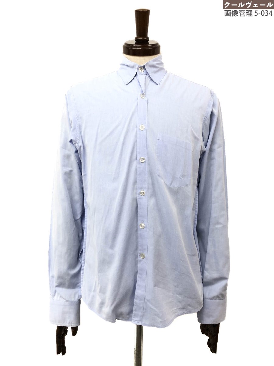 美品【STEVEN ALAN スティーブンアラン】コットン100% 織柄 長袖シャツ (メンズ) sizeXS 淡いブルー系 ◯35MK4996◯ 【中古】