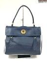 【イヴ サンローラン Yves Saint Laurent】 Muse two ミューズ・トゥ 異素材 ハンドバッグ (レディース) ネイビー ○5LG3105...
