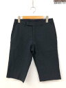 【MASAKI MATSUSHIMA マサキマツシマ】 シワ加工ウール素材 ノータック ハーフパンツ (メンズ) size2 ブラック HKR-90190