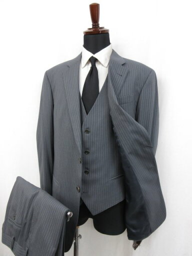 未使用品 【エンポリオアルマーニ EMPORIO ARMANI】 G LINE 2B 3ピーススーツ (メンズ) 52 グレー系 ストライプ 1ZYGBA ZZ083 ◯27EMP087 【中古】 未使用品 【エンポリオアルマーニ EMPORIO ARMANI】 G LINE 2B 3ピーススーツ (メンズ) 52 グレー系 ストライプ 1ZYGBA ZZ083 ◯27EMP087 【中古】