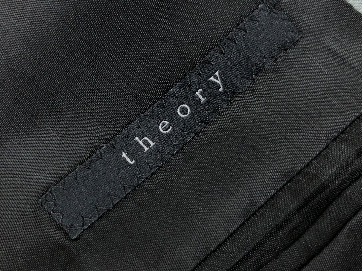 美品【セオリー theory】02-8210000 シングル2ボタン スーツ (メンズ) size042 ネイビー系 紺 ストライプ柄 ◯32RMS1230○　【中古】