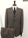 美品【タケオキクチ TAKEO KIKUCHI】ウール100% シングル3ボタン スーツ (メンズ) size2 ブラウン系 千鳥柄 茶系 ◯32RMS1276...