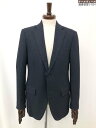 美品【エルメネジルドゼニア】459028 15M220 EASY シルク×カシミア 2ボタン 織柄ジャケット (メンズ) size7-48C ネイビー系 ◯35MJ0366◯ 【中古】