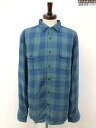 美品【FAHERTY BRAND ファリティブランド】コットン100% チェック柄 長袖シャツ (メンズ) sizeXL ネイビー×グリーン系 ◯35MK5199◯ 【中古】