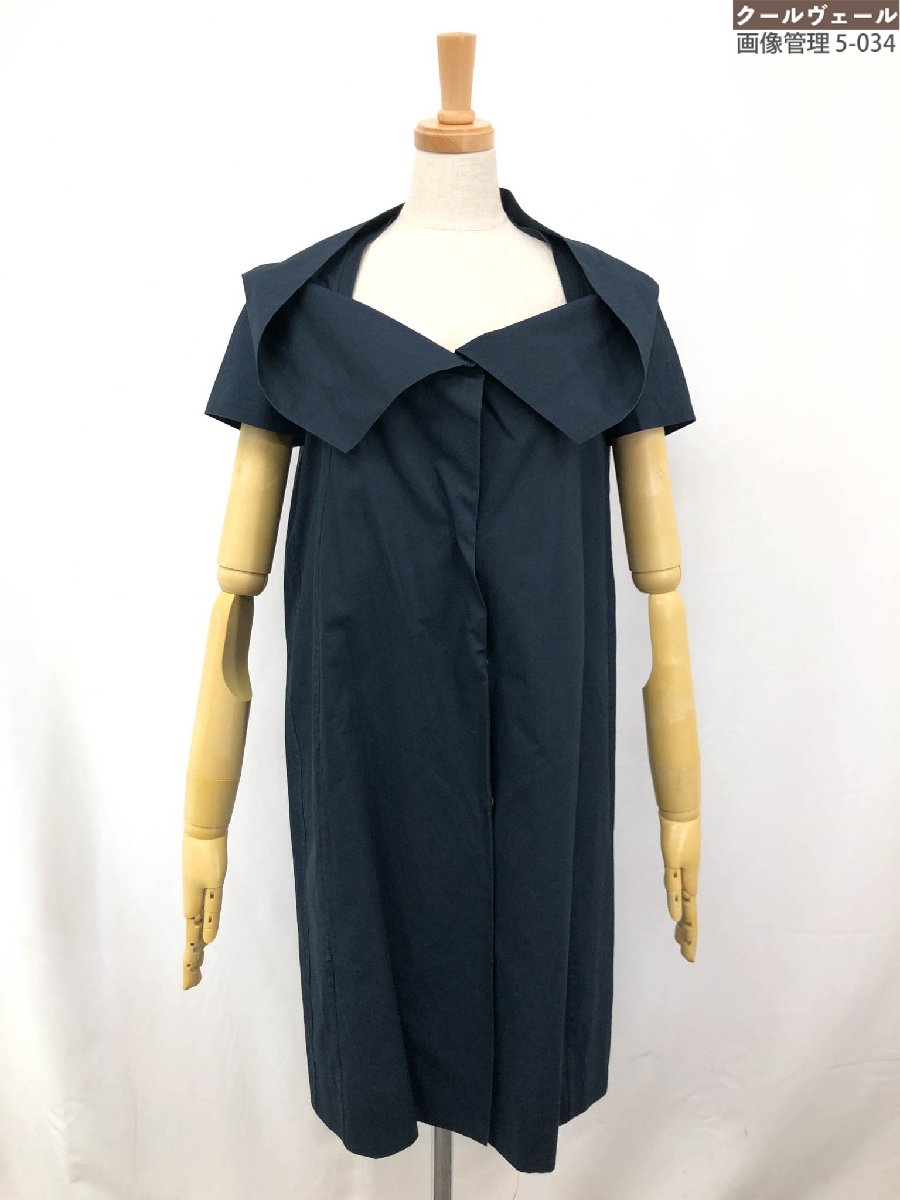 美品【マルニ MARNI】E09SPMAF16C00TCH01 変形デザイン シャツ生地 ワンピース (レディース) size38 ネイビー系 イタリア製 ◯3...