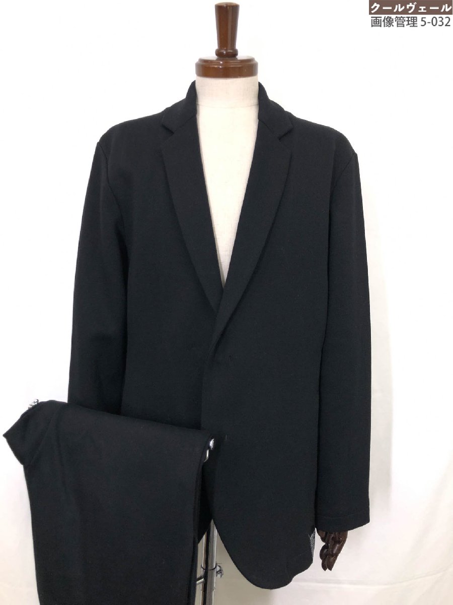 超美品【CITERA シテラ】4504-45410 シングル2ボタン セットアップスーツ (メンズ) sizeXL ブラック 黒 黒無地 伸縮性 ◯32RMS1519◯ 【中古】