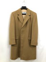 【Aquascutum アクアスキュータム】英国製 肉厚ウール100% 比翼ボタン ロングチェスターコート (メンズ) SHORT40 ブラウン系 ◯17MW3891◯【中古】