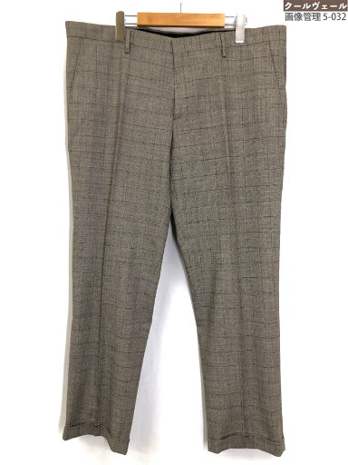 極美品【エトロ ETRO】 大きなサイズ 格子柄 スラックス (メンズ) size56 ライトベージュ×ダークブラウン イタリア製 ◯33MPA3639○【中古】 極美品【エトロ ETRO】 大きなサイズ 格子柄 スラックス (メンズ) size56 ライトベージュ×ダークブラウン イタリア製 ◯33MPA3639○【中古】