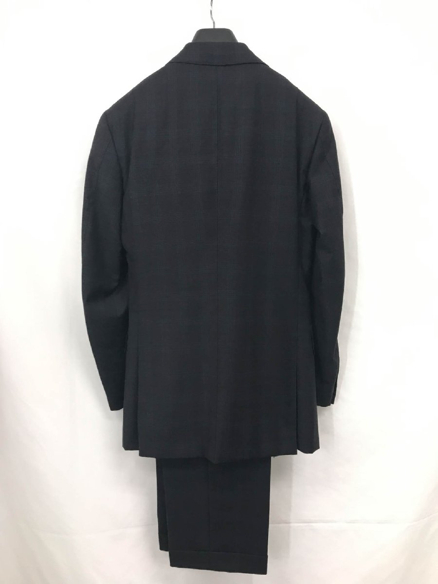 美品【STRASBURGO ストラスブルゴ】ゼニア生地 シングル3B段返り 3ピーススーツ (メンズ) 42 チャコールグレー チェック柄 ◯32RMS1557◯　【中古】