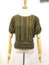 超美品【クロエ Chloe】14EMP26-14E590 絹×麻×カシミア混 ストライプ柄 ドルマンスリーブニット(レディース)S カーキ系 伊製◯17LN57...