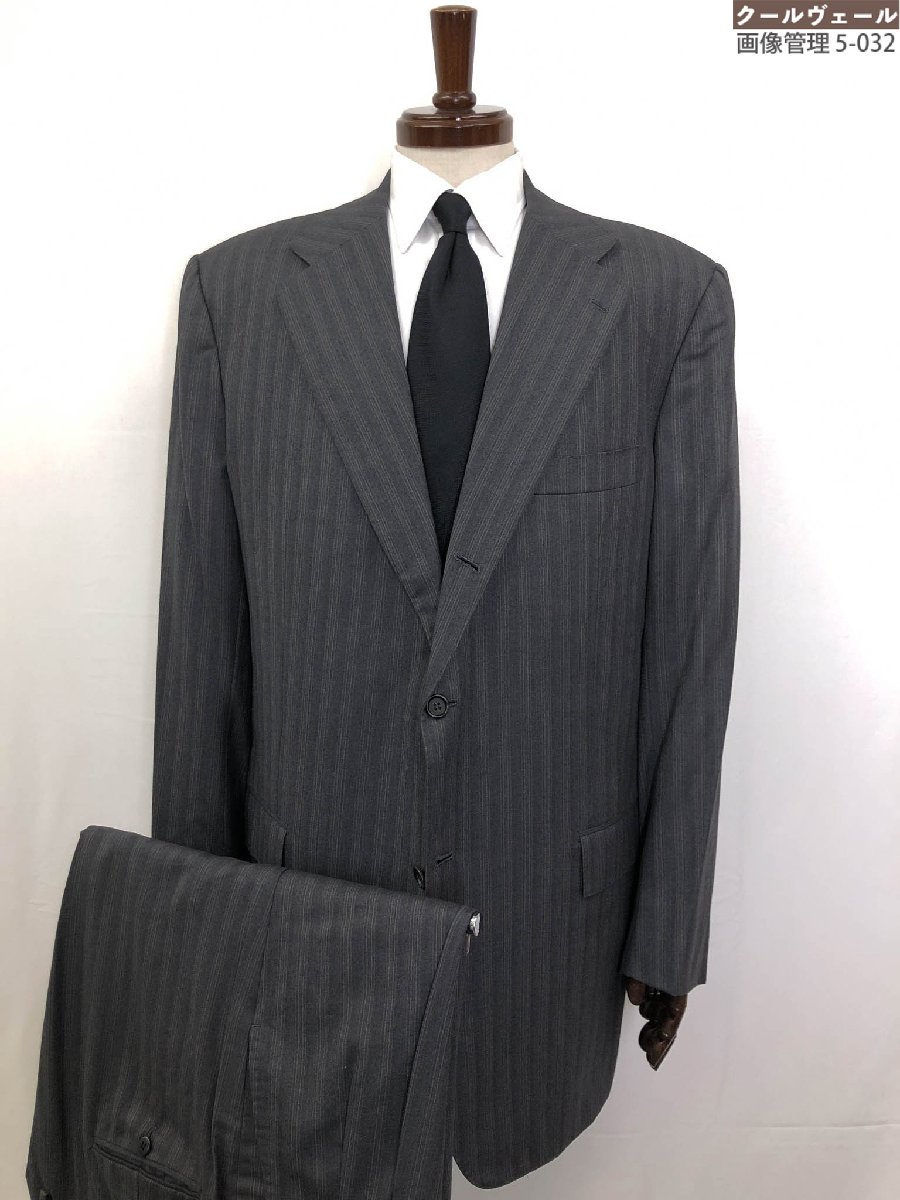美品【キートン キトン Kiton】 14ミクロン 3ボタン段返りスーツ (メンズ) size54 グレー系 マルチストライプ柄 イタリア製 ◇33RMS1627◇ 【中古】