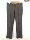 美品【ポールスチュアート PAUL STUART】 J1Q30-475-56 ウールスラックス (メンズ) size82 グレーがかったブラウン系 織柄 ◯33MPA3614◯ 【中古】