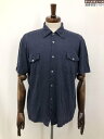 【Cruciani クルチアーニ】リネン100% 薄手 半袖 サマーニットシャツ (メンズ) size54 濃いめのネイビー系 イタリア製 ◇17MN5933◇ 【中古】