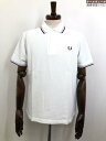 【FRED PERRY フレッドペリー】M12N コットン100% 鹿の子生地 半袖ポロシャツ (メンズ) size40 ホワイト 英国製 ◇35MT6114◇ 【中古】