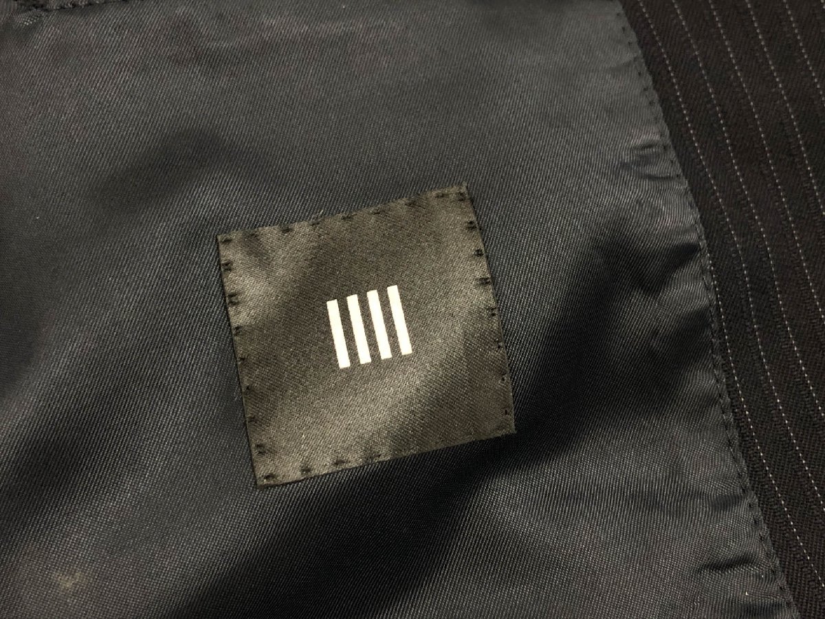 美品【SUIT SELECT スーツセレクト】 BLD1204 シングル2ボタンスーツ (メンズ) sizeAB5 暗めのネイビー系 ストライプ織柄 ◯33RMS1492◯　【中古】